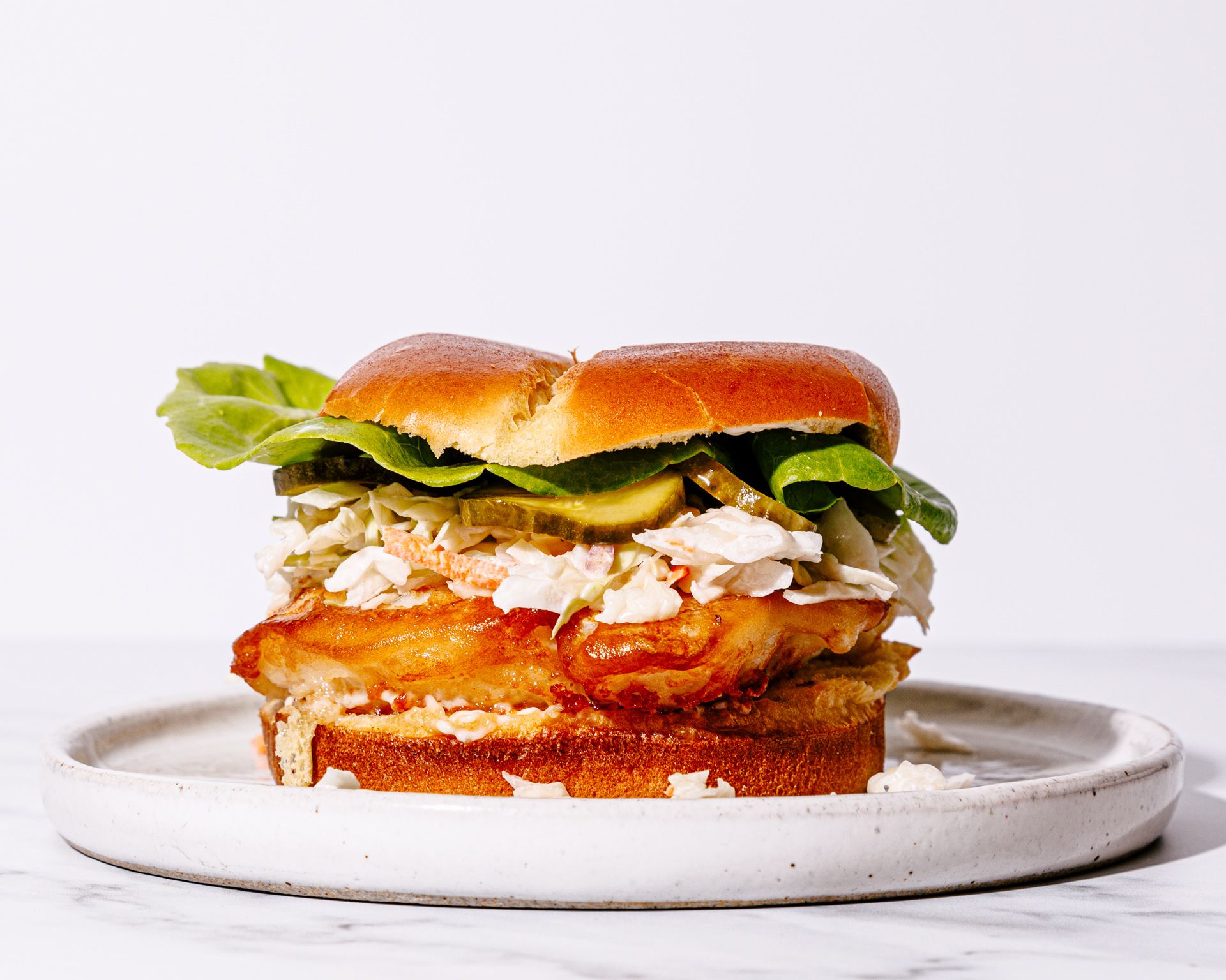 Crispy Battered Fish Sandwiches Quantity 1 Fish Sandwich — Brava