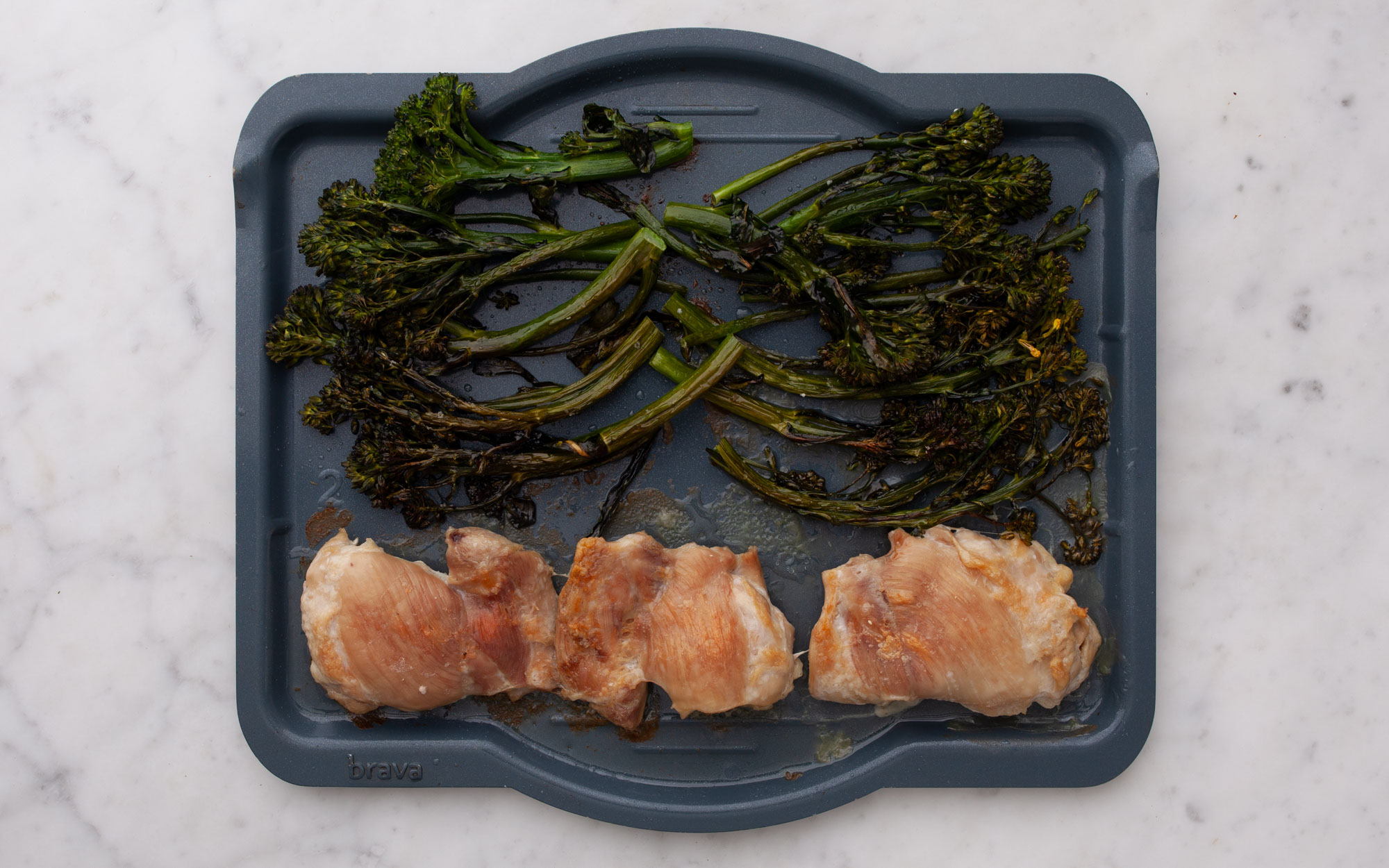 Chicken Thighs (Boneless and Skinless) with Baby Broccoli Serves 2