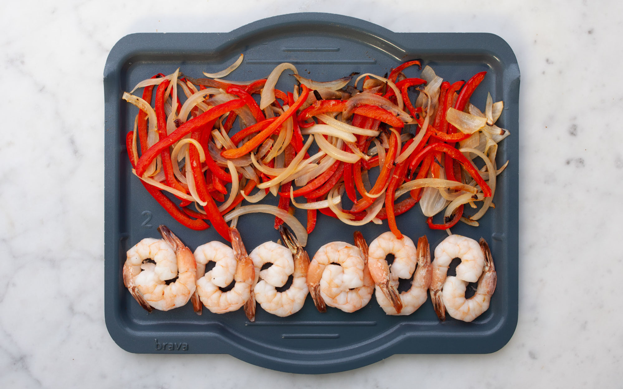 Shrimp with Onions and Peppers - Serves 2 — Brava | Brava Home