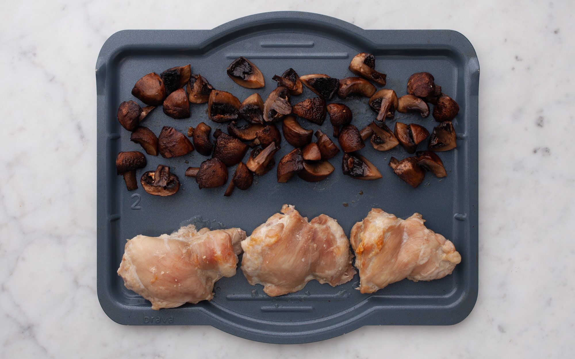Chicken Thighs (Boneless and Skinless) with Mushrooms Serves 2